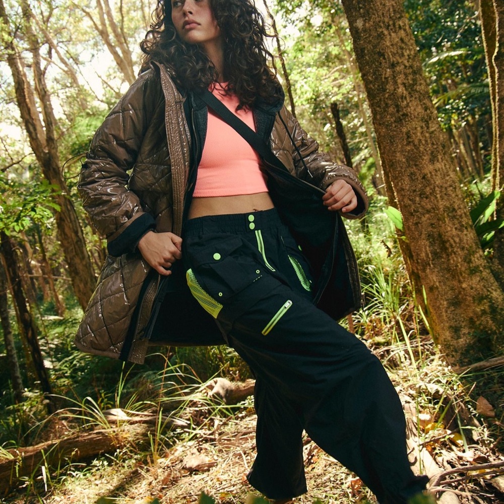 Free People Morning Meadow Hike Pant - Black W Highlighter